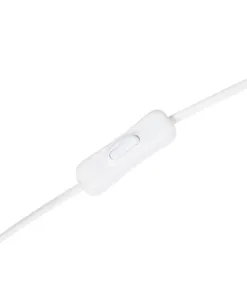 GloboStar® NOVA 201-0038 Μοντέρνο Επιδαπέδιο Φωτιστικό 1 x E27 IP20 Λευκό Μεταλλό με Μαύρο Ύφασμα - Μ36 x Π36 x Υ148cm 21 201 0038 10