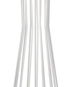 GloboStar® NOVA 201-0038 Μοντέρνο Επιδαπέδιο Φωτιστικό 1 x E27 IP20 Λευκό Μεταλλό με Μαύρο Ύφασμα - Μ36 x Π36 x Υ148cm 19 201 0038 8