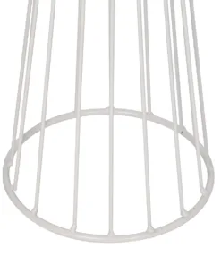 GloboStar® NOVA 201-0038 Μοντέρνο Επιδαπέδιο Φωτιστικό 1 x E27 IP20 Λευκό Μεταλλό με Μαύρο Ύφασμα - Μ36 x Π36 x Υ148cm 20 201 0038 9