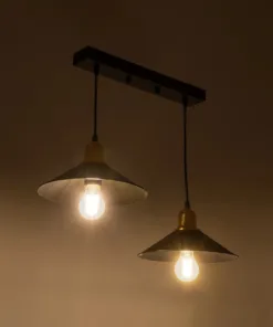 Alternative view of GLOBOSTAR® LUCANA 201-0043 Vintage Κρεμαστό Φωτιστικό Οροφής με Ντουί 2 x E27 AC 220-240V IP20 - Μαύρο & Χρυσό - Μ57 x Π25 x Υ26cm