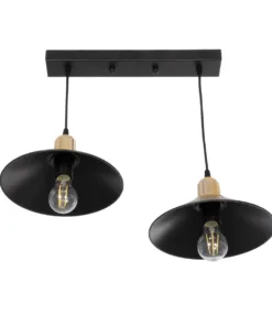 GLOBOSTAR® LUCANA 201-0043 Vintage Κρεμαστό Φωτιστικό Οροφής με Ντουί 2 x E27 AC 220-240V IP20 - Μαύρο & Χρυσό - Μ57 x Π25 x Υ26cm 12 201 0043 4