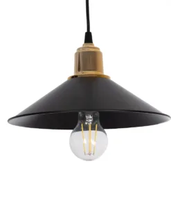 GLOBOSTAR® LUCANA 201-0043 Vintage Κρεμαστό Φωτιστικό Οροφής με Ντουί 2 x E27 AC 220-240V IP20 - Μαύρο & Χρυσό - Μ57 x Π25 x Υ26cm 14 201 0043 6