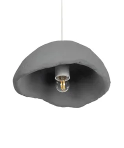 GLOBOSTAR® CONCRETE 201-0047 Μοντέρνο Κρεμαστό Φωτιστικό Οροφής με Ντουί 1 x E27 AC 220-240V IP20 - Γκρι - Μ31 x Π29 x Υ16cm 15 201 0047 05