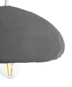 GLOBOSTAR® CONCRETE 201-0047 Μοντέρνο Κρεμαστό Φωτιστικό Οροφής με Ντουί 1 x E27 AC 220-240V IP20 - Γκρι - Μ31 x Π29 x Υ16cm 17 201 0047 7