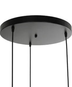 GLOBOSTAR® RAYLO 201-0048 Vintage Κρεμαστό Φωτιστικό Οροφής με Ντουί 3 x E27 AC 220-240V IP20 - Μαύρο & Μπεζ - Μ44 x Π44 x Υ73cm 19 201 0048 9