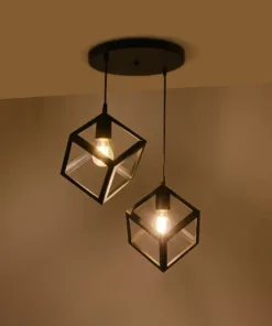 Alternative view of GLOBOSTAR® DISE 201-0050 Μοντέρνο Κρεμαστό Φωτιστικό Οροφής με Ντουί 2 x E27 AC 220-240V IP20 - Μαύρο - Μ50 x Π30 x Υ50cm