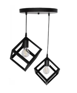 GLOBOSTAR® DISE 201-0050 Μοντέρνο Κρεμαστό Φωτιστικό Οροφής με Ντουί 2 x E27 AC 220-240V IP20 - Μαύρο - Μ50 x Π30 x Υ50cm 14 201 0050 5