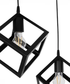 GLOBOSTAR® DISE 201-0050 Μοντέρνο Κρεμαστό Φωτιστικό Οροφής με Ντουί 2 x E27 AC 220-240V IP20 - Μαύρο - Μ50 x Π30 x Υ50cm 15 201 0050 6