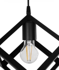 GLOBOSTAR® DISE 201-0050 Μοντέρνο Κρεμαστό Φωτιστικό Οροφής με Ντουί 2 x E27 AC 220-240V IP20 - Μαύρο - Μ50 x Π30 x Υ50cm 16 201 0050 7