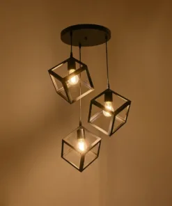 Alternative view of GLOBOSTAR® DISE 201-0051 Μοντέρνο Κρεμαστό Φωτιστικό Οροφής με Ντουί 3 x E27 AC 220-240V IP20 - Μαύρο - Μ48 x Π48 x Υ65cm