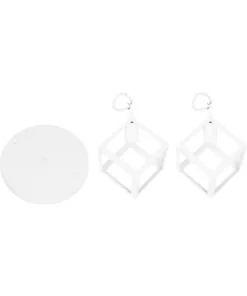 GLOBOSTAR® DISE 201-0053 Μοντέρνο Κρεμαστό Φωτιστικό Οροφής με Ντουί 2 x E27 AC 220-240V IP20 - Λευκό - Μ50 x Π30 x Υ50cm 18 201 0053 9