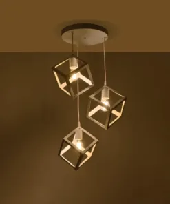 Alternative view of GLOBOSTAR® DISE 201-0054 Μοντέρνο Κρεμαστό Φωτιστικό Οροφής με Ντουί 3 x E27 AC 220-240V IP20 - Λευκό - Μ48 x Π48 x Υ65cm