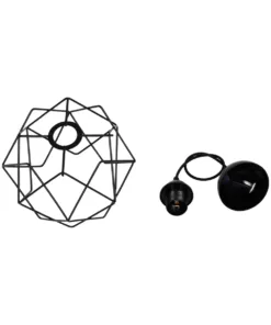 GLOBOSTAR® SOLON 201-0059 Μοντέρνο Κρεμαστό Φωτιστικό Οροφής με Ντουί 1 x E27 AC 220-240V IP20 - Μαύρο - Μ24 x Π24 x Υ23cm 20 201 0059 10