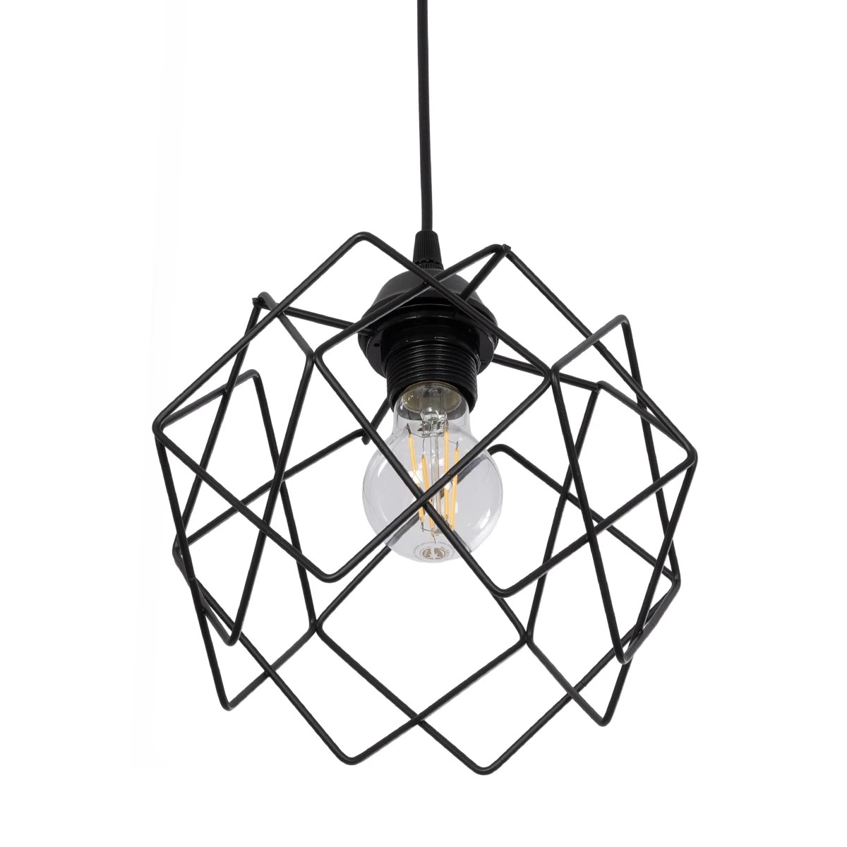 GLOBOSTAR® SOLON 201-0059 Μοντέρνο Κρεμαστό Φωτιστικό Οροφής με Ντουί 1 x E27 AC 220-240V IP20 - Μαύρο - Μ24 x Π24 x Υ23cm 6 GLOBOSTAR® SOLON 201-0059 Μοντέρνο Κρεμαστό Φωτιστικό Οροφής με Ντουί 1 x E27 AC 220-240V IP20 - Μαύρο - Μ24 x Π24 x Υ23cm - Image 5