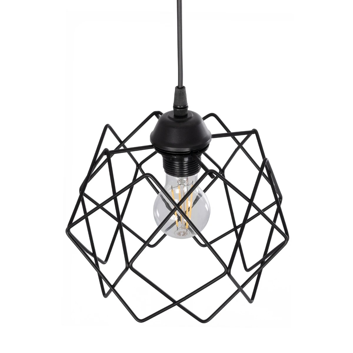 GLOBOSTAR® SOLON 201-0059 Μοντέρνο Κρεμαστό Φωτιστικό Οροφής με Ντουί 1 x E27 AC 220-240V IP20 - Μαύρο - Μ24 x Π24 x Υ23cm 7 GLOBOSTAR® SOLON 201-0059 Μοντέρνο Κρεμαστό Φωτιστικό Οροφής με Ντουί 1 x E27 AC 220-240V IP20 - Μαύρο - Μ24 x Π24 x Υ23cm - Image 6