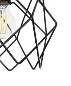 GLOBOSTAR® SOLON 201-0059 Μοντέρνο Κρεμαστό Φωτιστικό Οροφής με Ντουί 1 x E27 AC 220-240V IP20 - Μαύρο - Μ24 x Π24 x Υ23cm 17 201 0059 7