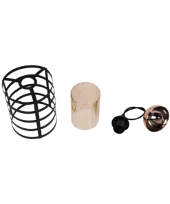 GLOBOSTAR® SOLON 201-0060 Μοντέρνο Κρεμαστό Φωτιστικό Οροφής με Ντουί 1 x E27 AC 220-240V IP20 - Μαύρο & Μελί - Μ16 x Π16 x Υ26cm 20 201 0060 10