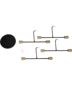 GloboStar® BLAZEA 201-0064 Vintage Φωτιστικό Οροφής Πλέγμα Πολύφωτο 8 x E27 IP20 Χρυσό & Μαύρο Μέταλλο - Μ51 x Π51 x Υ7cm 12 201 0064 6