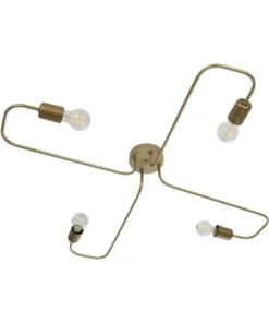 GloboStar® MOORNA 201-0065 Vintage Φωτιστικό Οροφής Πλέγμα Πολύφωτο 4 x E27 IP20 Χρυσό Μέταλλο - Μ97 x Π97 x Υ7cm 11 201 0065 4