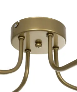 GloboStar® MOORNA 201-0065 Vintage Φωτιστικό Οροφής Πλέγμα Πολύφωτο 4 x E27 IP20 Χρυσό Μέταλλο - Μ97 x Π97 x Υ7cm 13 201 0065 6