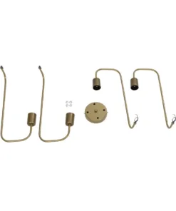 GloboStar® MOORNA 201-0065 Vintage Φωτιστικό Οροφής Πλέγμα Πολύφωτο 4 x E27 IP20 Χρυσό Μέταλλο - Μ97 x Π97 x Υ7cm 14 201 0065 7