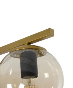 GloboStar® RADIAM 201-0066 Vintage Φωτιστικό Οροφής Ράγα Τρίφωτο 3 x E27 IP20 Χρυσό Μέταλλο με Διάφανο Γυαλί - Μ61 x Π15 x Υ19cm 14 201 0066 6