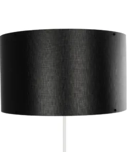 GloboStar® LUMO 201-0070 Μοντέρνο Επιδαπέδιο Φωτιστικό Μονόφωτο 1 x E27 IP20 Μπεζ Ξύλο με Μαύρο Ύφασμα - Μ37 x Π36 x Υ136cm 13 201 0070 5