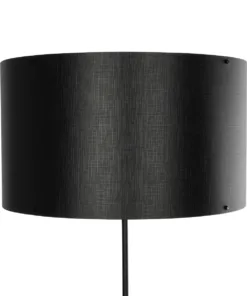 GloboStar® LUMO 201-0072 Μοντέρνο Επιδαπέδιο Φωτιστικό Μονόφωτο 1 x E27 IP20 Καφέ Ξύλο με Μαύρο Ύφασμα - Μ37 x Π36 x Υ136cm 13 201 0072 5