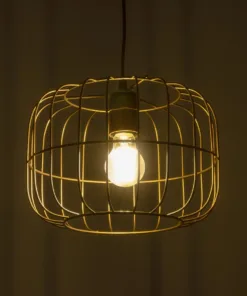 GLOBOSTAR® LUCANA 201-0074 Vintage Κρεμαστό Φωτιστικό Οροφής με Ντουί 1 x E27 AC 220-240V IP20 - Χρυσό - Μ29 x Π29 x Υ23cm 12 201 0074 2