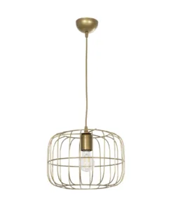 GLOBOSTAR® LUCANA 201-0074 Vintage Κρεμαστό Φωτιστικό Οροφής με Ντουί 1 x E27 AC 220-240V IP20 - Χρυσό - Μ29 x Π29 x Υ23cm 13 201 0074 3