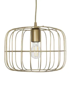 GLOBOSTAR® LUCANA 201-0074 Vintage Κρεμαστό Φωτιστικό Οροφής με Ντουί 1 x E27 AC 220-240V IP20 - Χρυσό - Μ29 x Π29 x Υ23cm 14 201 0074 4