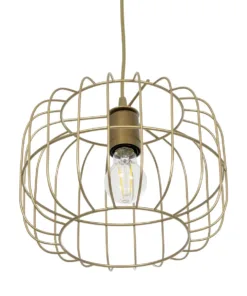 GLOBOSTAR® LUCANA 201-0074 Vintage Κρεμαστό Φωτιστικό Οροφής με Ντουί 1 x E27 AC 220-240V IP20 - Χρυσό - Μ29 x Π29 x Υ23cm 15 201 0074 5