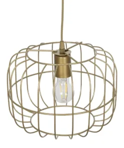 GLOBOSTAR® LUCANA 201-0074 Vintage Κρεμαστό Φωτιστικό Οροφής με Ντουί 1 x E27 AC 220-240V IP20 - Χρυσό - Μ29 x Π29 x Υ23cm 16 201 0074 6