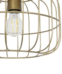 GLOBOSTAR® LUCANA 201-0074 Vintage Κρεμαστό Φωτιστικό Οροφής με Ντουί 1 x E27 AC 220-240V IP20 - Χρυσό - Μ29 x Π29 x Υ23cm 17 201 0074 7