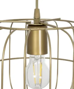 GLOBOSTAR® LUCANA 201-0074 Vintage Κρεμαστό Φωτιστικό Οροφής με Ντουί 1 x E27 AC 220-240V IP20 - Χρυσό - Μ29 x Π29 x Υ23cm 18 201 0074 8