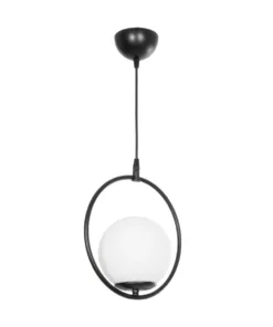 GLOBOSTAR® CIRCLE 201-0075 Vintage Κρεμαστό Φωτιστικό Οροφής με Ντουί 1 x E27 AC 220-240V IP20 - Μαύρο & Λευκό - Μ26 x Π26 x Υ29cm 13 201 0075 3