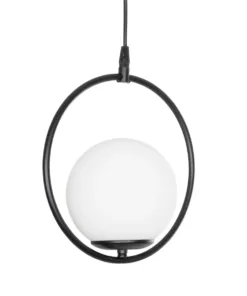 GLOBOSTAR® CIRCLE 201-0075 Vintage Κρεμαστό Φωτιστικό Οροφής με Ντουί 1 x E27 AC 220-240V IP20 - Μαύρο & Λευκό - Μ26 x Π26 x Υ29cm 14 201 0075 4