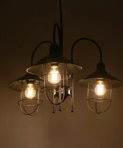 Alternative view of GLOBOSTAR® BLAZEO 201-0079 Vintage Κρεμαστό Φωτιστικό Οροφής με Ντουί 3 x E27 AC 220-240V IP20 - Μαύρο - Μ42 x Π42 x Υ66cm