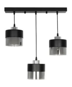 GLOBOSTAR® SHINEVA 201-0080 Vintage Κρεμαστό Φωτιστικό Οροφής με Ντουί 3 x E27 AC 220-240V IP20 - Μαύρο - Μ50 x Π14 x Υ45cm 12 201 0080 3