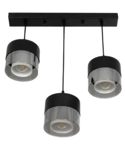 GLOBOSTAR® SHINEVA 201-0080 Vintage Κρεμαστό Φωτιστικό Οροφής με Ντουί 3 x E27 AC 220-240V IP20 - Μαύρο - Μ50 x Π14 x Υ45cm 13 201 0080 4