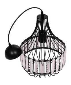 GLOBOSTAR® LUMAON 201-0081 Vintage Κρεμαστό Φωτιστικό Οροφής με Ντουί 1 x E27 AC 220-240V IP20 - Μαύρο & Διάφανο - Μ27 x Π27 x Υ37cm 20 201 0081 10