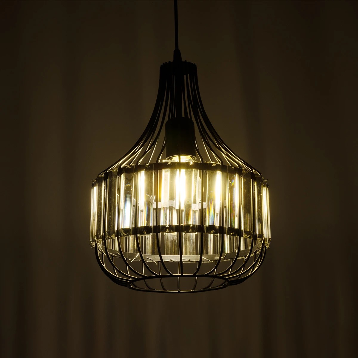 GLOBOSTAR® LUMAON 201-0081 Vintage Κρεμαστό Φωτιστικό Οροφής με Ντουί 1 x E27 AC 220-240V IP20 - Μαύρο & Διάφανο - Μ27 x Π27 x Υ37cm 3 GLOBOSTAR® LUMAON 201-0081 Vintage Κρεμαστό Φωτιστικό Οροφής με Ντουί 1 x E27 AC 220-240V IP20 - Μαύρο & Διάφανο - Μ27 x Π27 x Υ37cm - Image 2