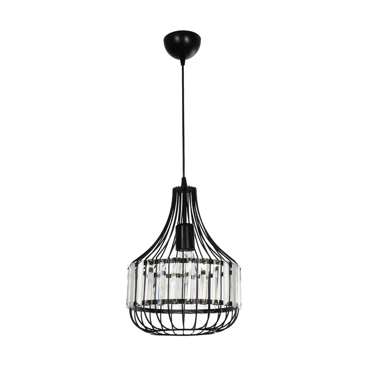 GLOBOSTAR® LUMAON 201-0081 Vintage Κρεμαστό Φωτιστικό Οροφής με Ντουί 1 x E27 AC 220-240V IP20 - Μαύρο & Διάφανο - Μ27 x Π27 x Υ37cm 4 GLOBOSTAR® LUMAON 201-0081 Vintage Κρεμαστό Φωτιστικό Οροφής με Ντουί 1 x E27 AC 220-240V IP20 - Μαύρο & Διάφανο - Μ27 x Π27 x Υ37cm - Image 3