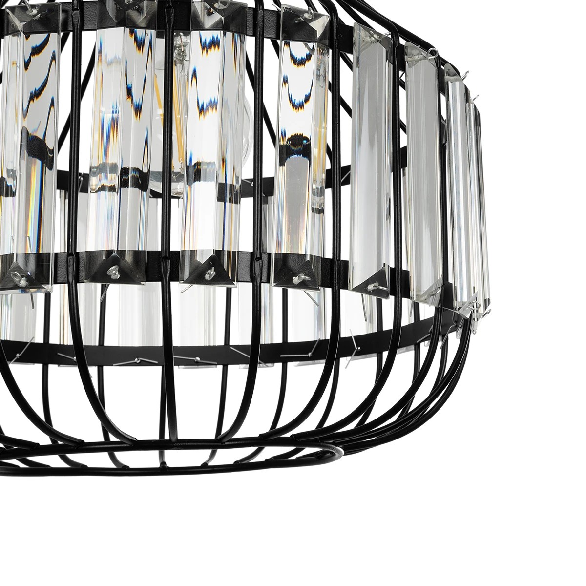 GLOBOSTAR® LUMAON 201-0081 Vintage Κρεμαστό Φωτιστικό Οροφής με Ντουί 1 x E27 AC 220-240V IP20 - Μαύρο & Διάφανο - Μ27 x Π27 x Υ37cm 8 GLOBOSTAR® LUMAON 201-0081 Vintage Κρεμαστό Φωτιστικό Οροφής με Ντουί 1 x E27 AC 220-240V IP20 - Μαύρο & Διάφανο - Μ27 x Π27 x Υ37cm - Image 7