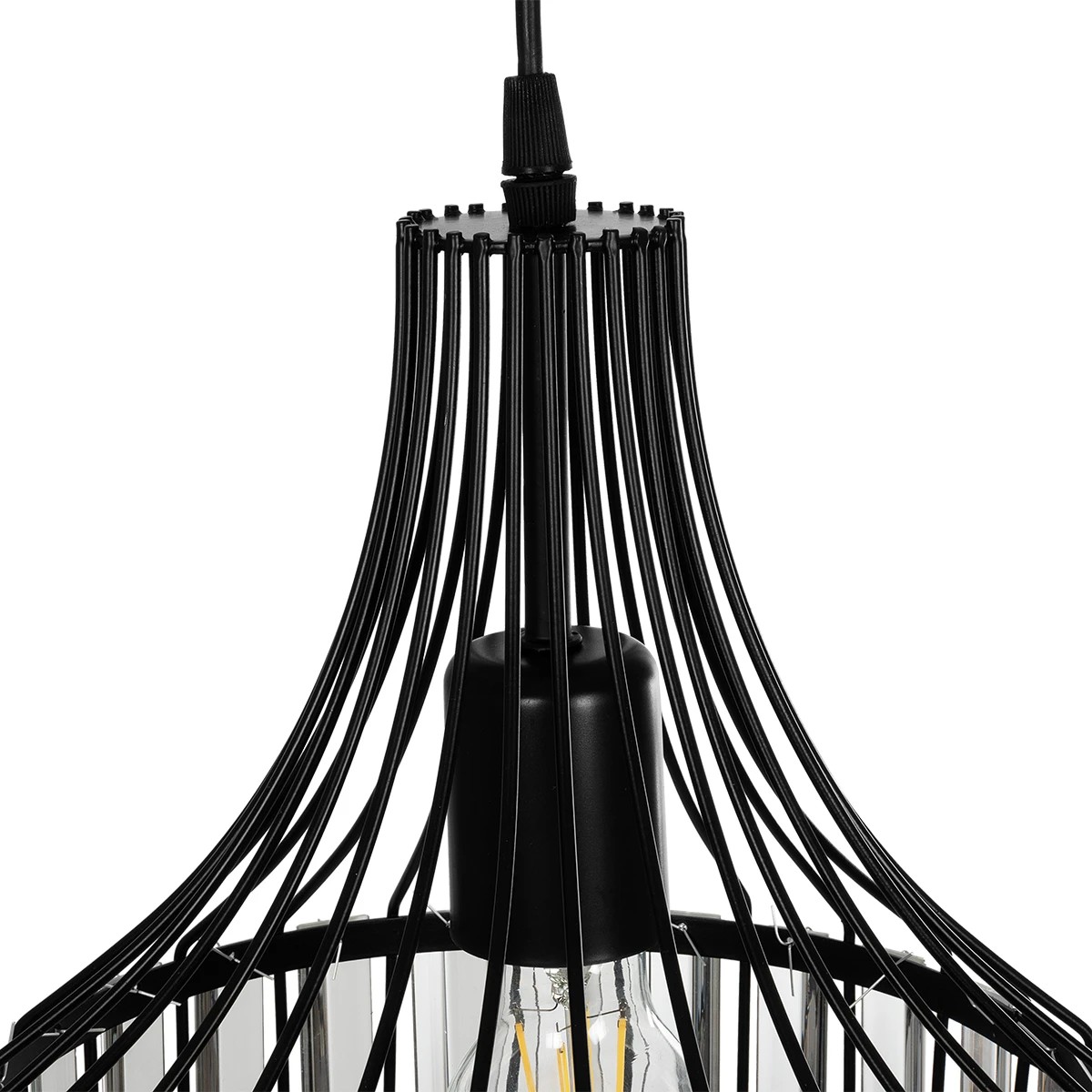 GLOBOSTAR® LUMAON 201-0081 Vintage Κρεμαστό Φωτιστικό Οροφής με Ντουί 1 x E27 AC 220-240V IP20 - Μαύρο & Διάφανο - Μ27 x Π27 x Υ37cm 9 GLOBOSTAR® LUMAON 201-0081 Vintage Κρεμαστό Φωτιστικό Οροφής με Ντουί 1 x E27 AC 220-240V IP20 - Μαύρο & Διάφανο - Μ27 x Π27 x Υ37cm - Image 8