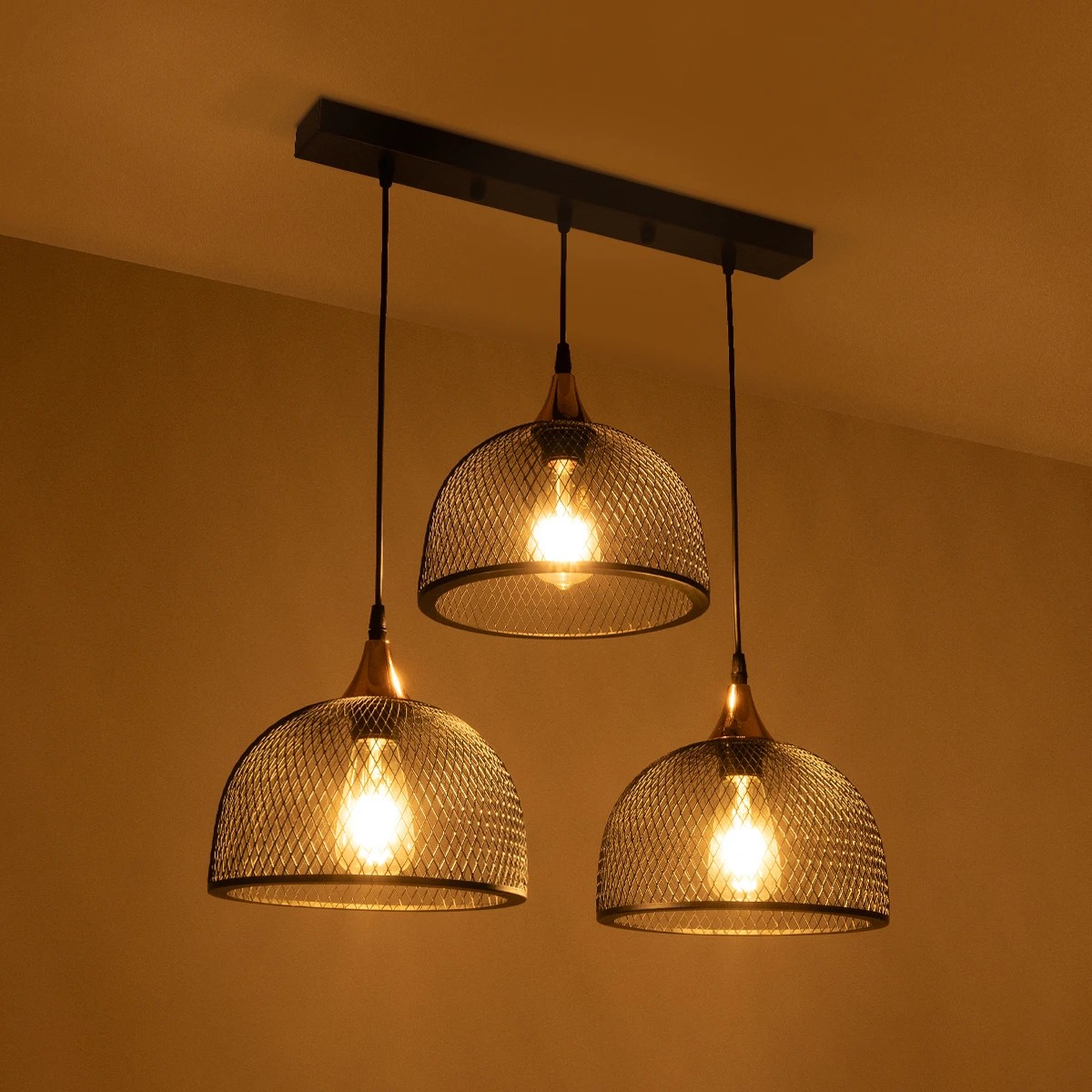 GLOBOSTAR® GLIND 201-0082 Vintage Κρεμαστό Φωτιστικό Οροφής με Ντουί 3 x E27 AC 220-240V IP20 - Μαύρο - Μ55 x Π25 x Υ70cm 3 GLOBOSTAR® GLIND 201-0082 Vintage Κρεμαστό Φωτιστικό Οροφής με Ντουί 3 x E27 AC 220-240V IP20 - Μαύρο - Μ55 x Π25 x Υ70cm - Image 2