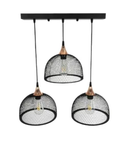 GLOBOSTAR® GLIND 201-0082 Vintage Κρεμαστό Φωτιστικό Οροφής με Ντουί 3 x E27 AC 220-240V IP20 - Μαύρο - Μ55 x Π25 x Υ70cm 15 201 0082 5