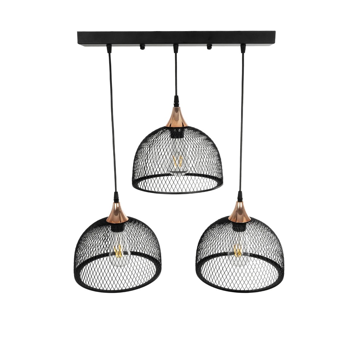 GLOBOSTAR® GLIND 201-0082 Vintage Κρεμαστό Φωτιστικό Οροφής με Ντουί 3 x E27 AC 220-240V IP20 - Μαύρο - Μ55 x Π25 x Υ70cm 6 GLOBOSTAR® GLIND 201-0082 Vintage Κρεμαστό Φωτιστικό Οροφής με Ντουί 3 x E27 AC 220-240V IP20 - Μαύρο - Μ55 x Π25 x Υ70cm - Image 5