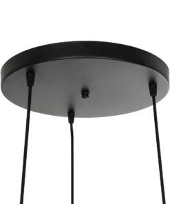 GLOBOSTAR® NOVARAY 201-0083 Vintage Κρεμαστό Φωτιστικό Οροφής με Ντουί 3 x E27 AC 220-240V IP20 - Μαύρο & Χρυσό - Μ40 x Π40 x Υ50cm 17 201 0083 8