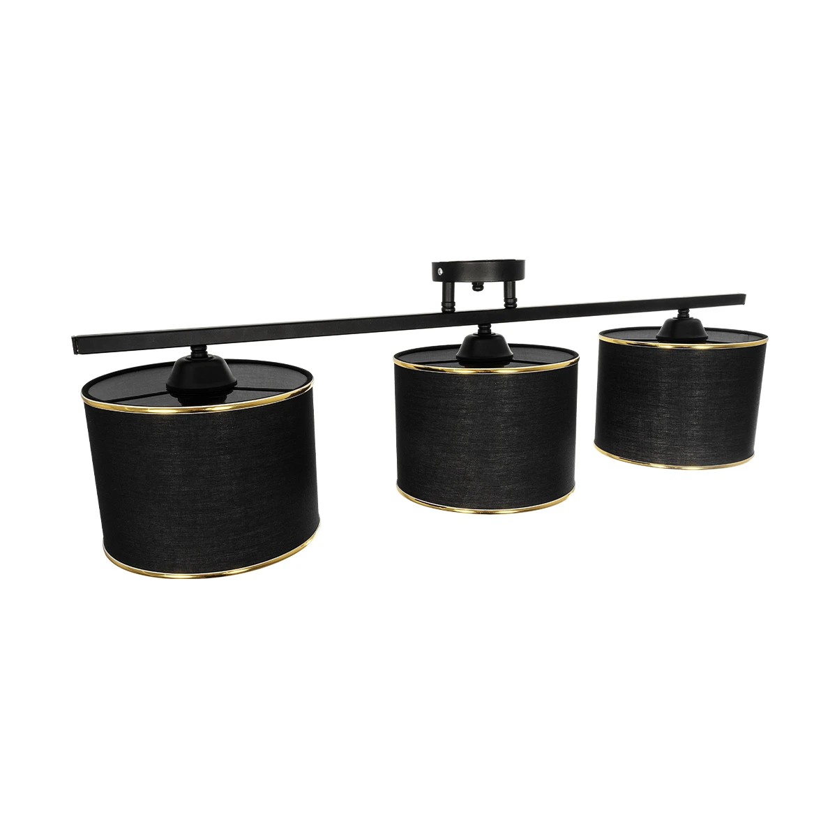 GloboStar® GLOWEN 201-0086 Vintage Φωτιστικό Οροφής Ράγα Τρίφωτο 3 x E27 IP20 Μαύρο Μέταλλο με Καφέ Υφάσμα - Μ80 x Π20 x Υ20cm 6 GloboStar® GLOWEN 201-0086 Vintage Φωτιστικό Οροφής Ράγα Τρίφωτο 3 x E27 IP20 Μαύρο Μέταλλο με Καφέ Υφάσμα - Μ80 x Π20 x Υ20cm - Image 5